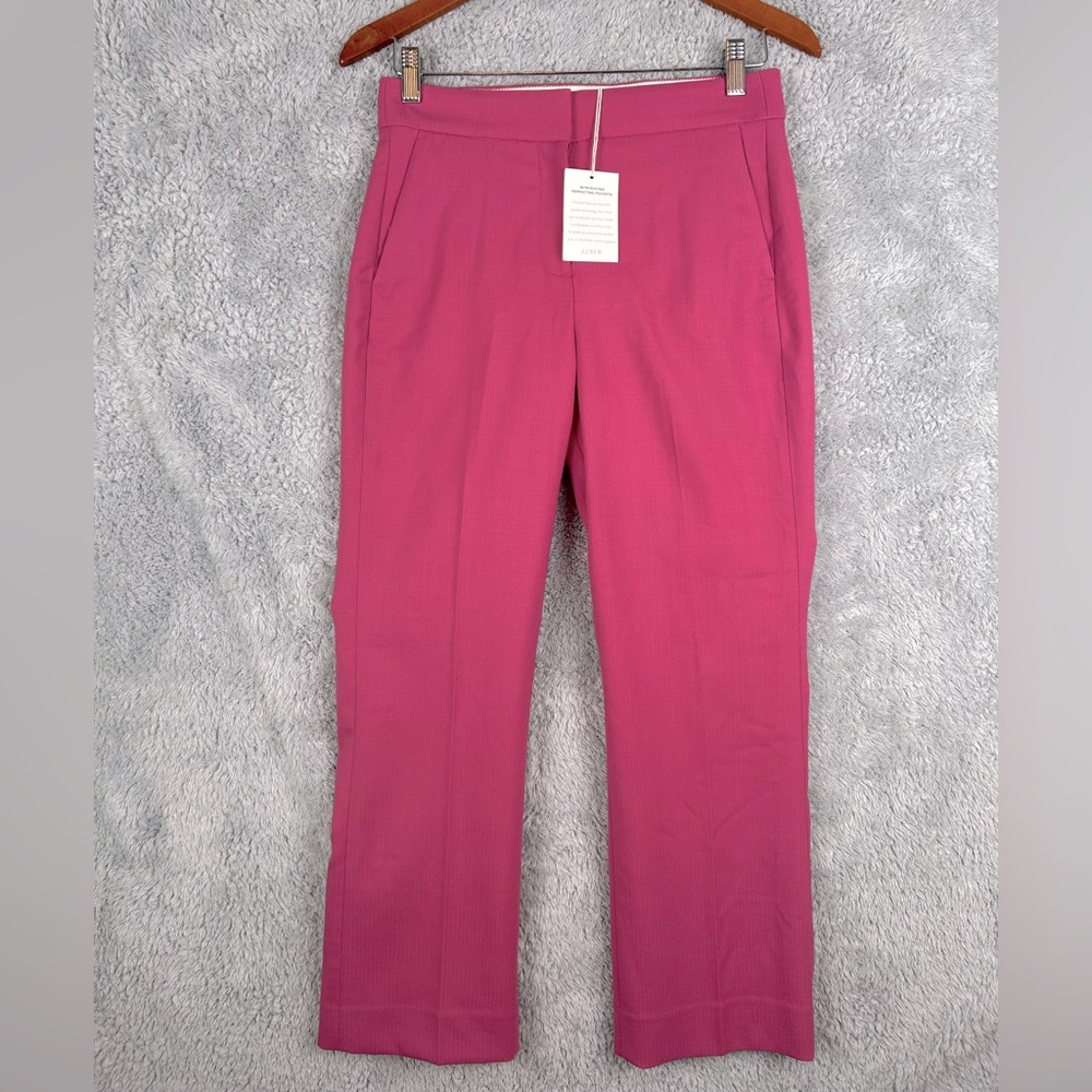 NWT J CREW Italian Nova Fides Willa Pink Virgin Wool Pants Women’s Size 2